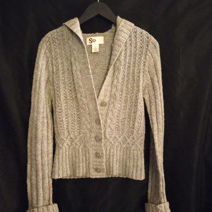 So Cropped Cardigan w Hood Size M